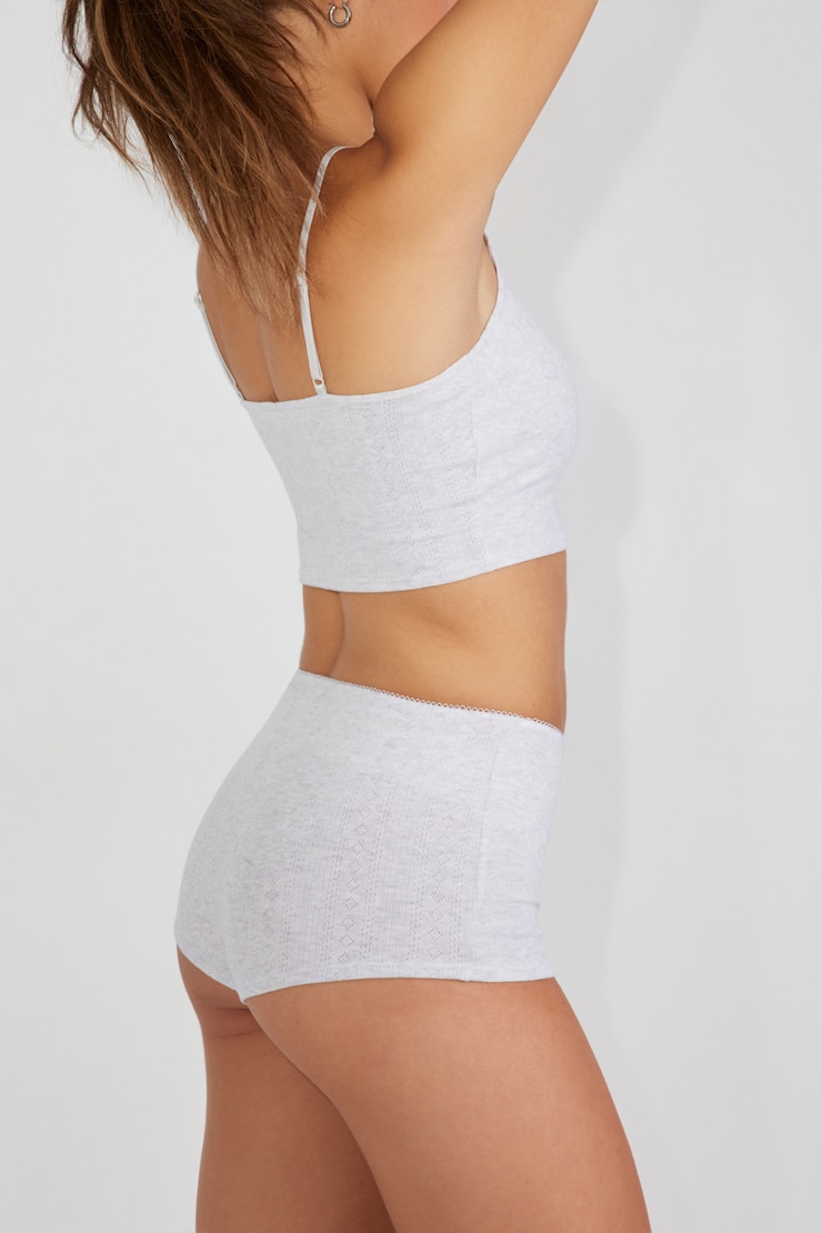 Tiny Pointelle Short Gray - Image 3