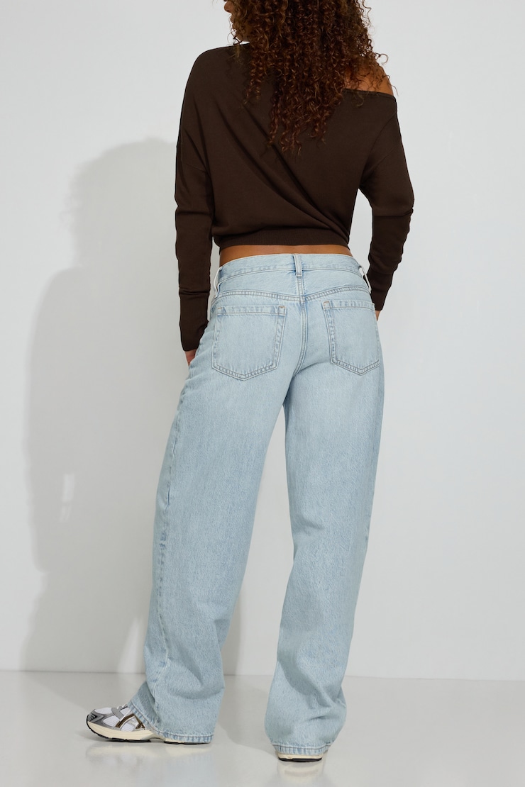 Low Rise Baggy Jeans Blue - Image 3