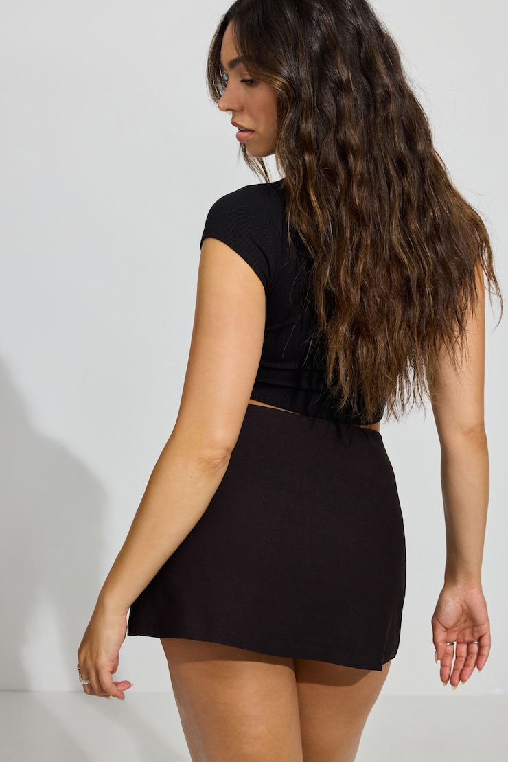 Paris A-Line Micro Skort Black - Image 3