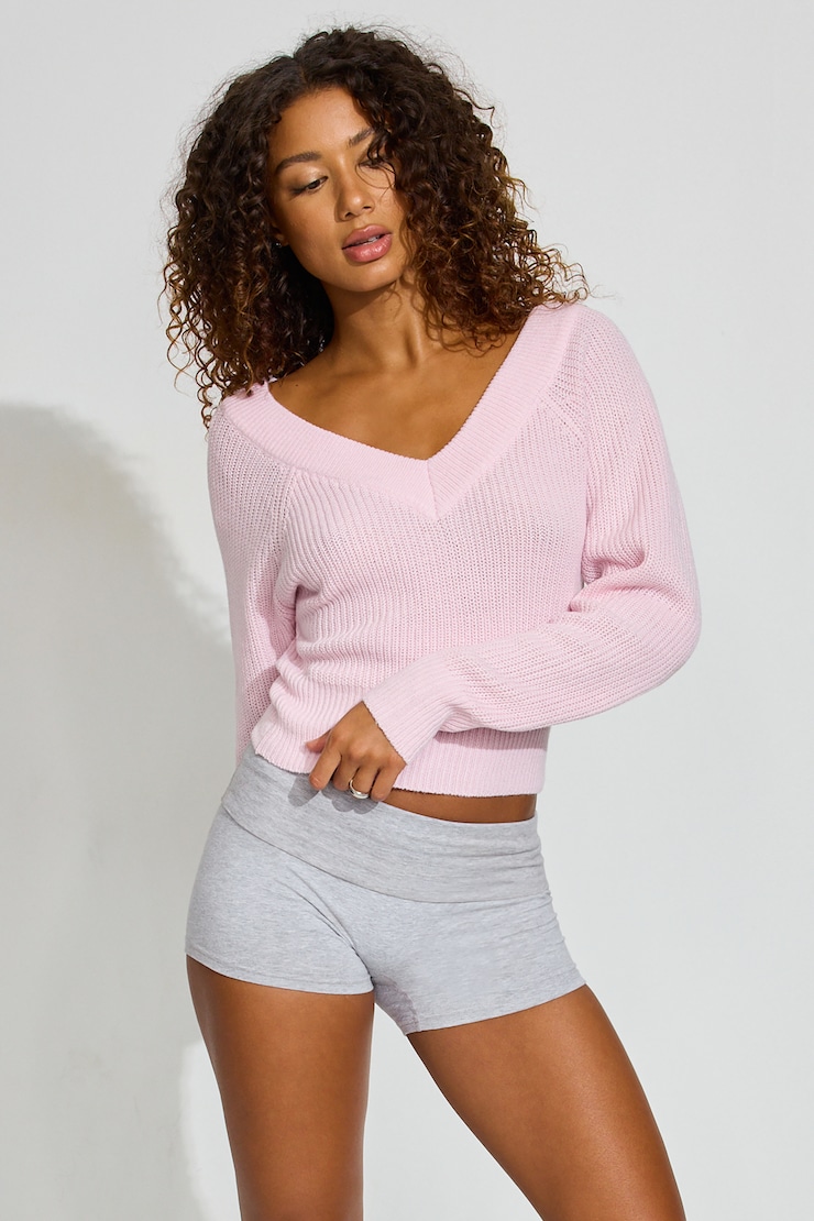 Rylie Supersoft V-Neck Top Pink - Image 2