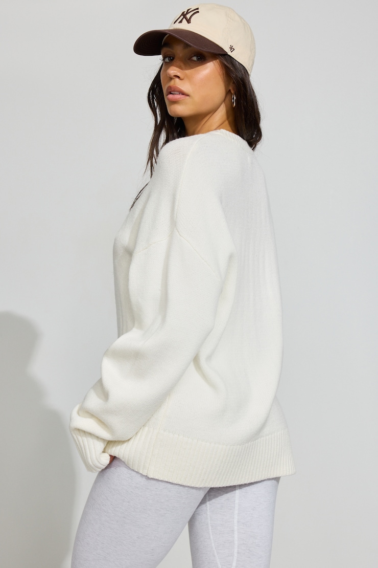 Roxy Long Sleeve Supersoft Crewneck Sweater White