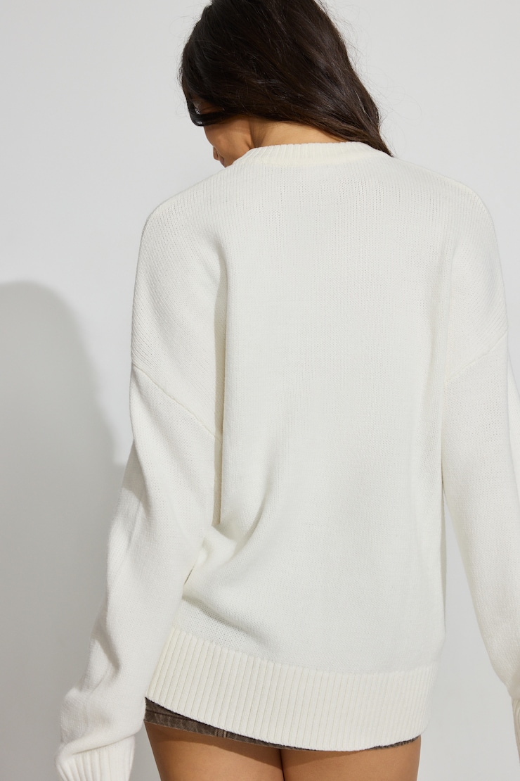 Roxy Long Sleeve Supersoft Crewneck Sweater White - Image 8