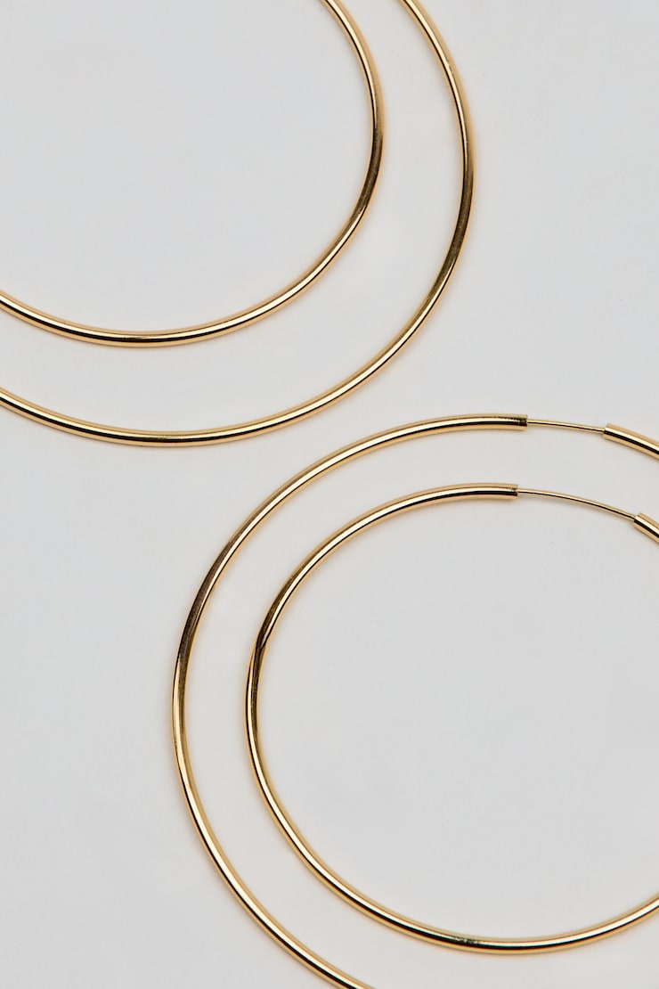 2 Pack Basic Super Skinny Hoops Yellow - Image 2