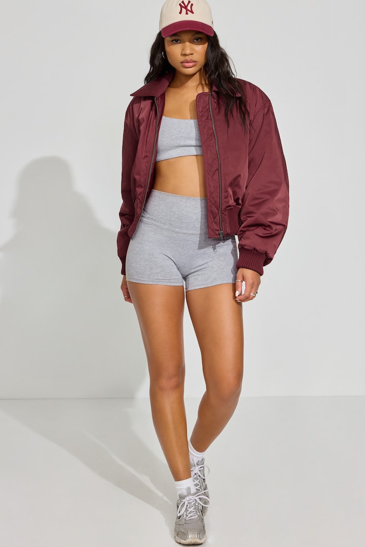 Bomber Jacket Burgundy - Image 3