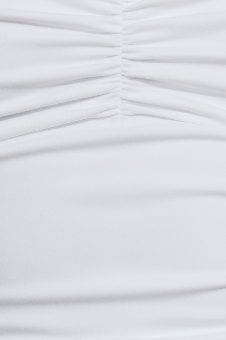 Ruched Sweetheart Cami Top White - Image 5