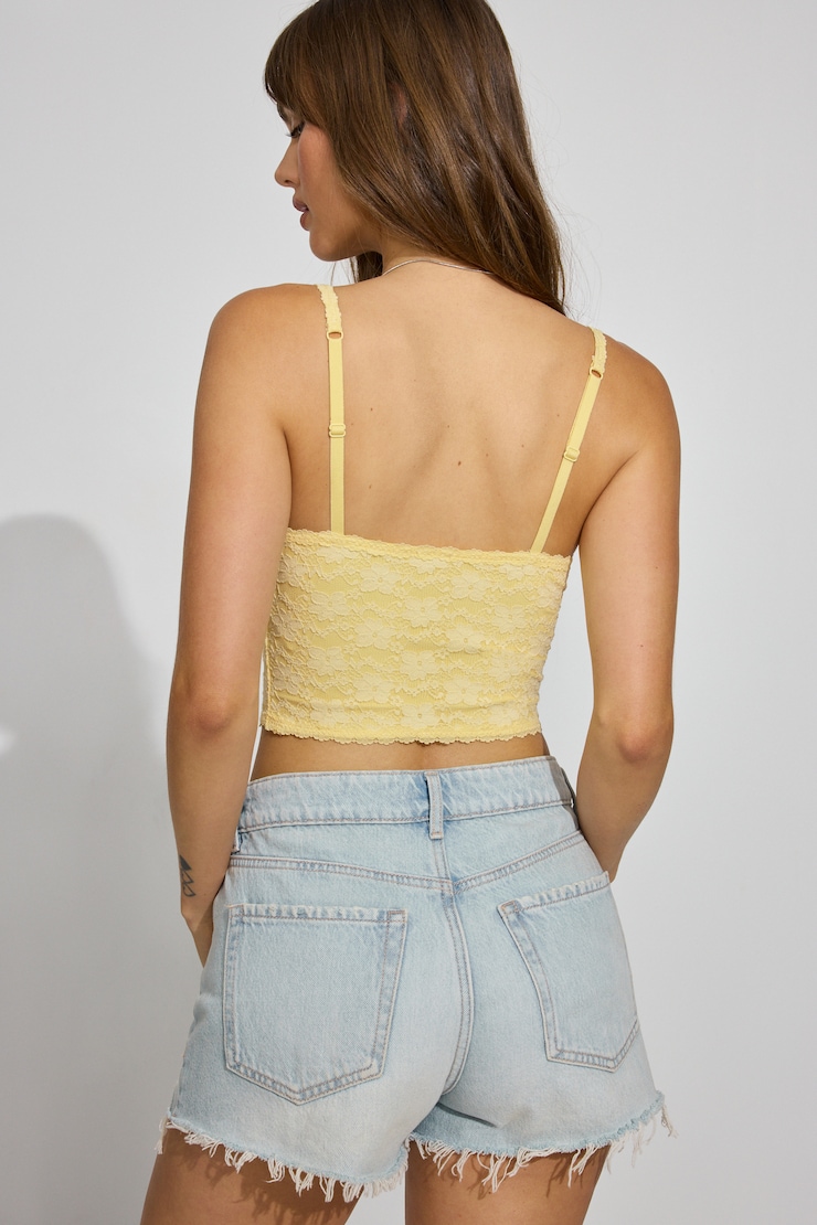Lace Bustier Top Yellow - Image 3