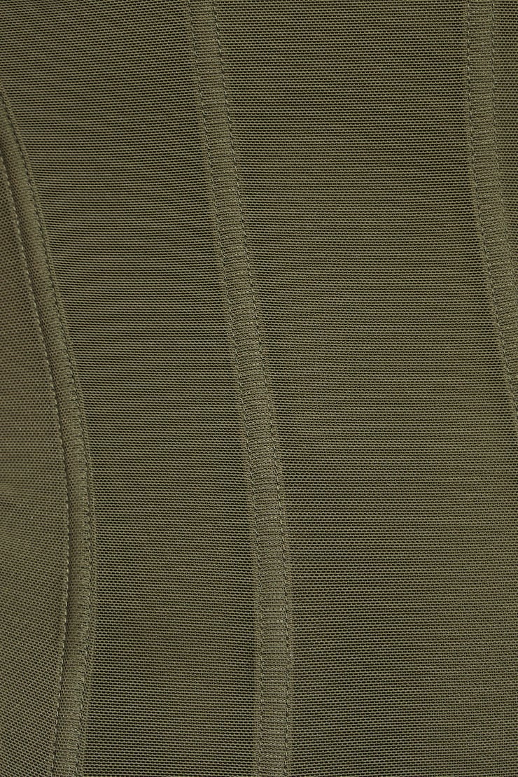 Mesh Longline Tube Corset Green - Image 4