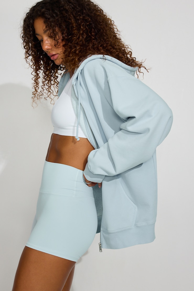SoftTerry Oversized Zip-Up Hoodie Blue - Image 2