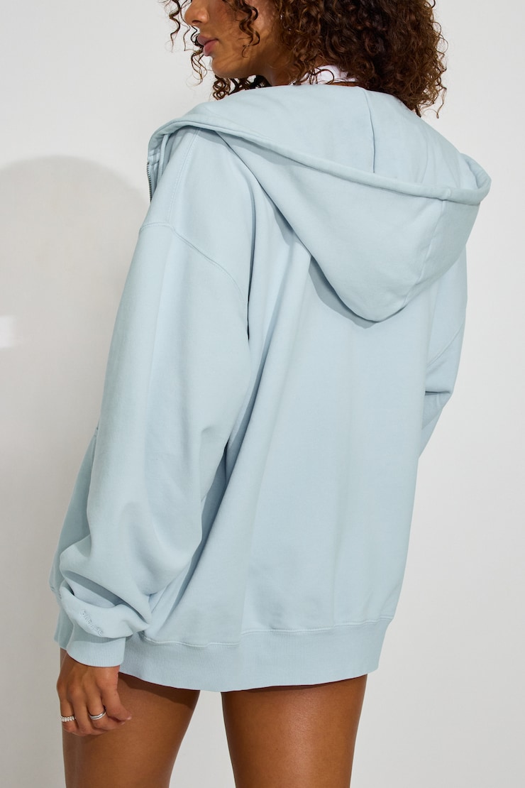 SoftTerry Oversized Zip-Up Hoodie Blue - Image 5
