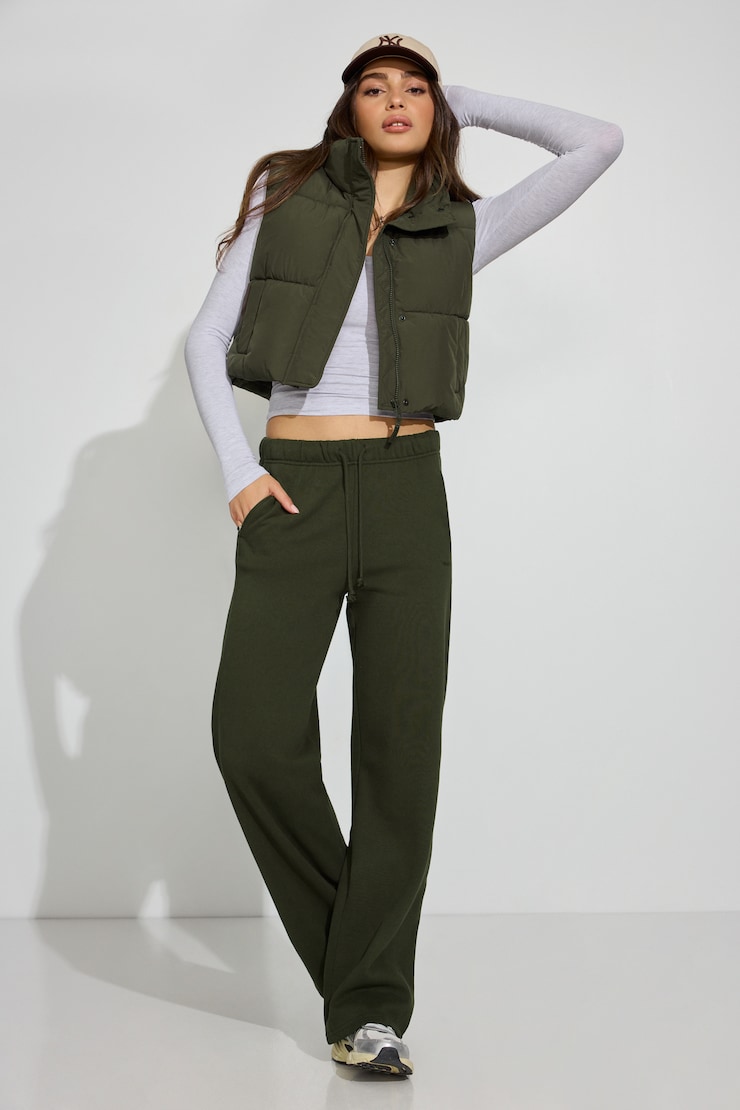 Mini Puff Vest Khaki - Image 3