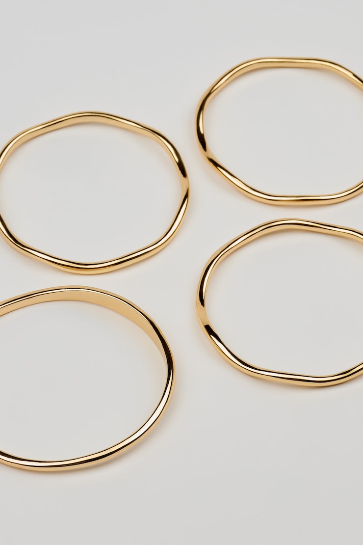 Set of 4 Wavy Bangles Yellow - Image 3