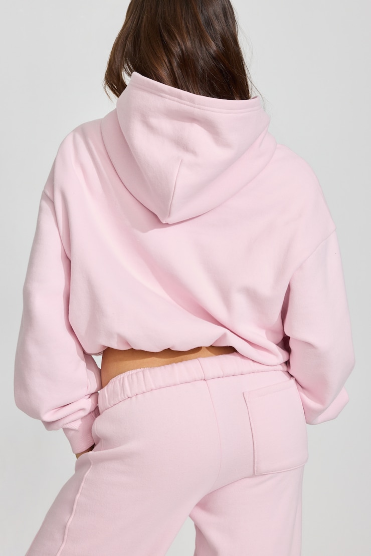 UltraFleece Clean Cropped Bubble Hoodie Pink - Image 4