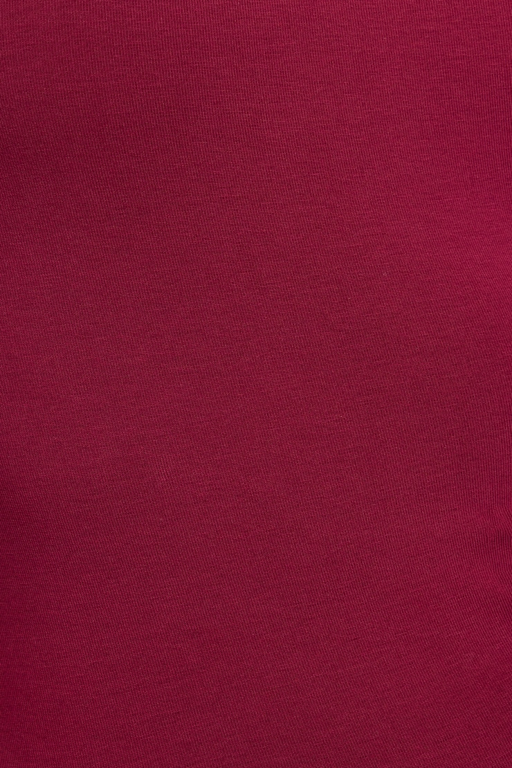 Crew Neck Open Back Short Sleeve Top Burgundy - Image 5