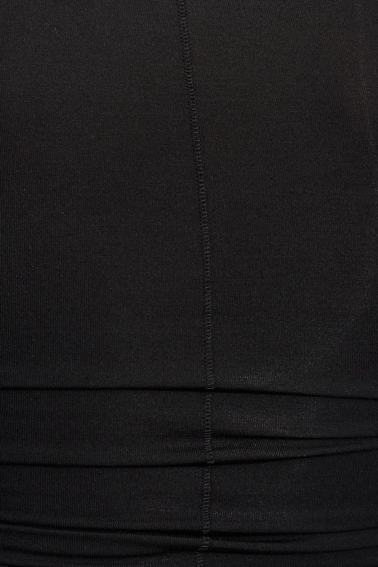 Smooth Scoop Neck Long Sleeve Top Black - Image 4