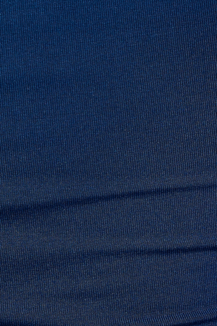 Smooth Open Neck Tee Navy - Image 4