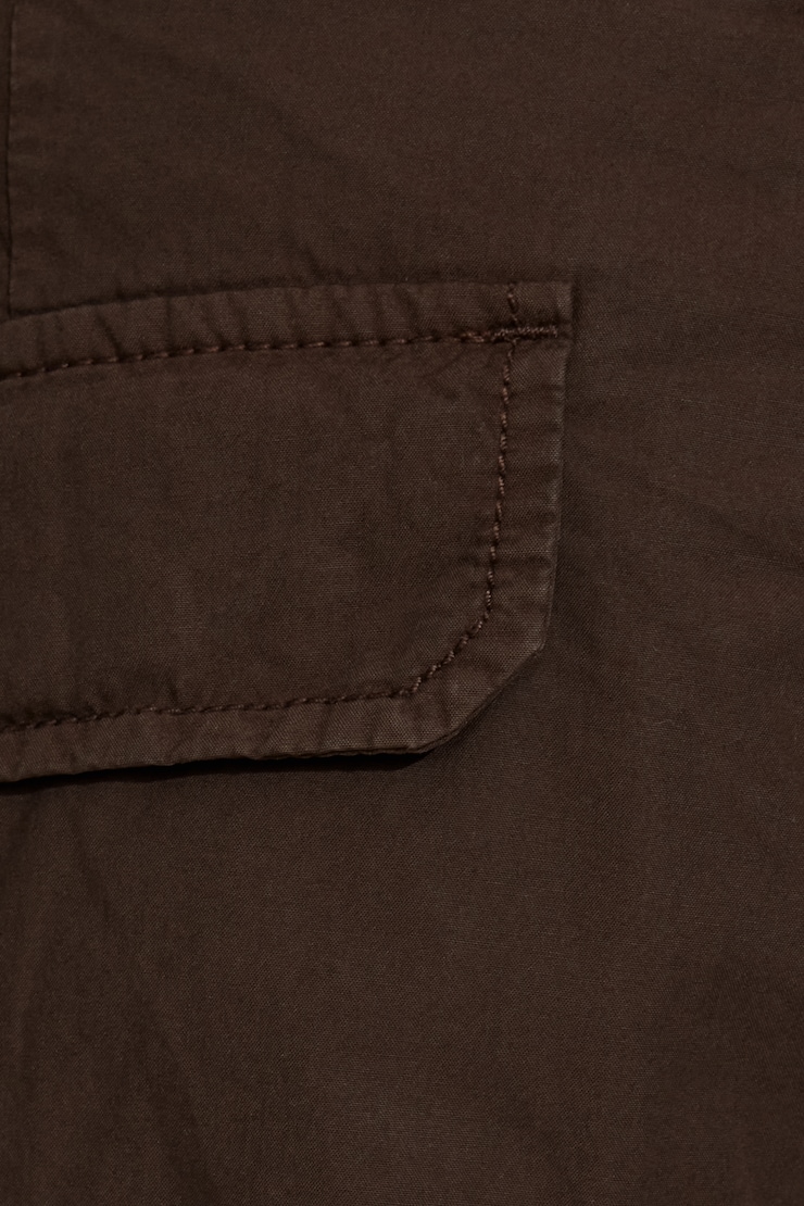 Low Rise Baggy Poplin Cargo Pants Brown - Image 4