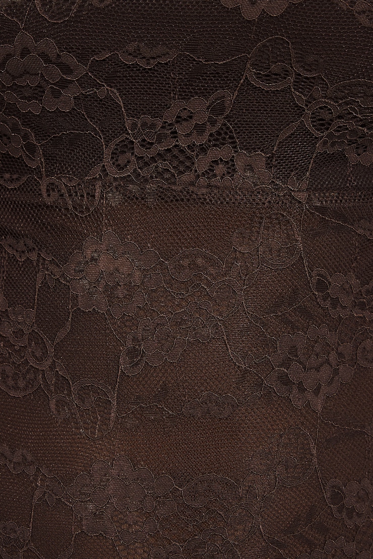 Lace Tube Bodysuit Brown - Image 4