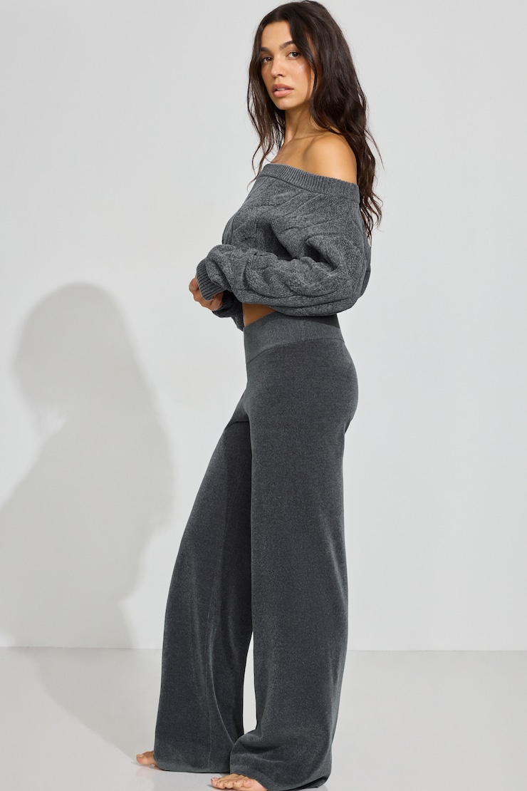 Chenille Low Rise Pants Gray - Image 3