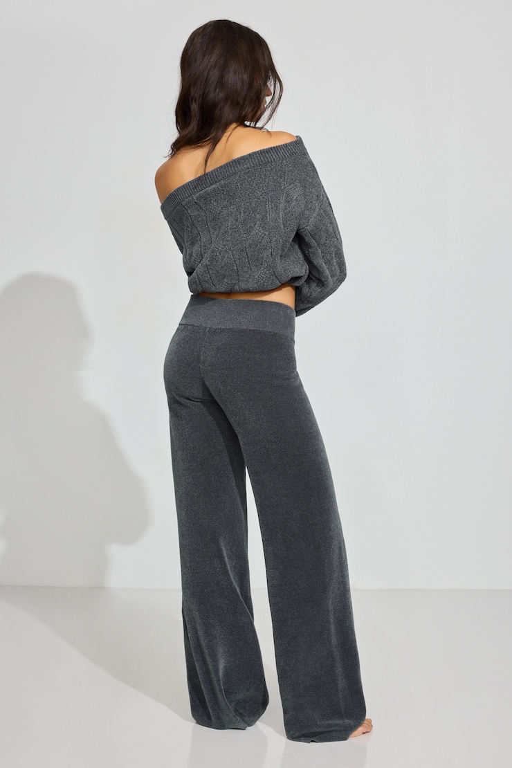 Chenille Low Rise Pants Gray - Image 5