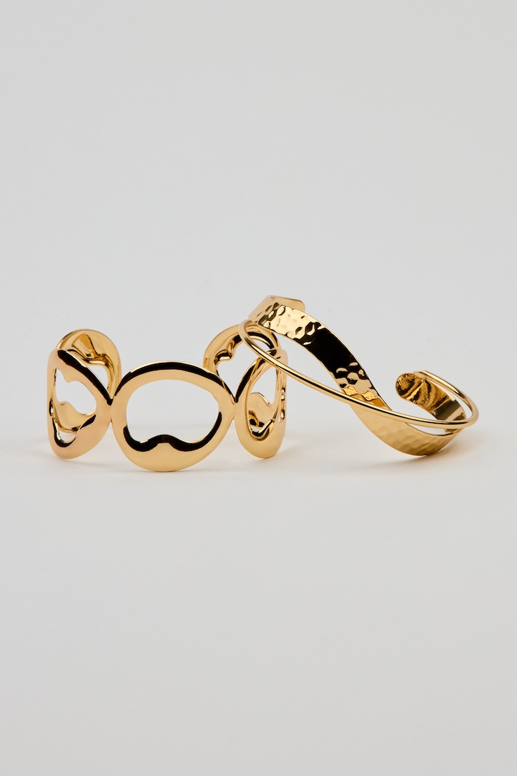 Set of 2 Textured Cuffs Yellow - Image 2