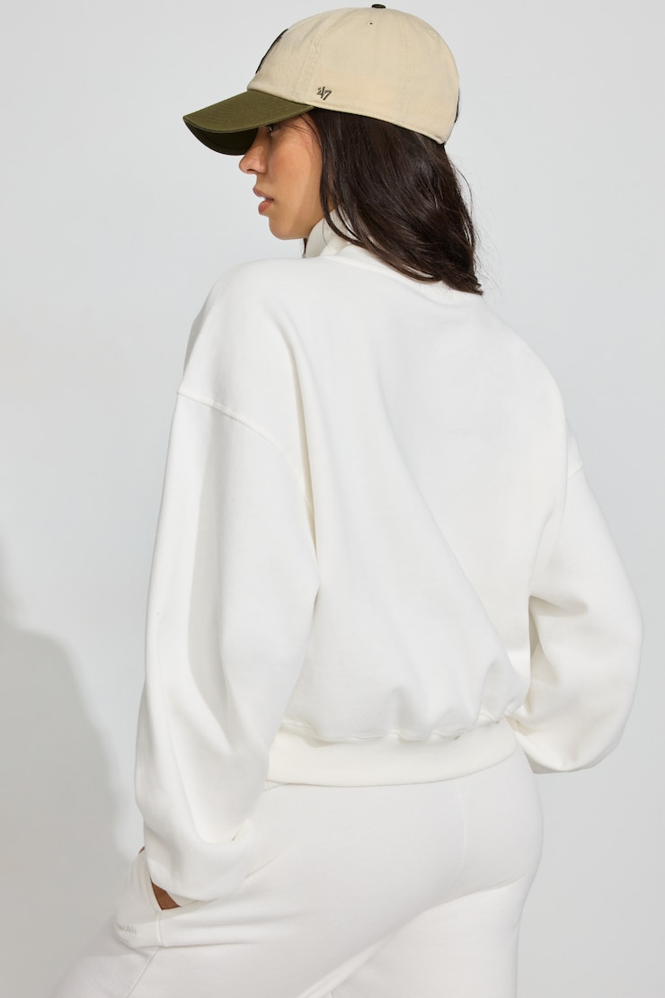 UltraFleece Bubble Mock Neck Sweater White - Image 3