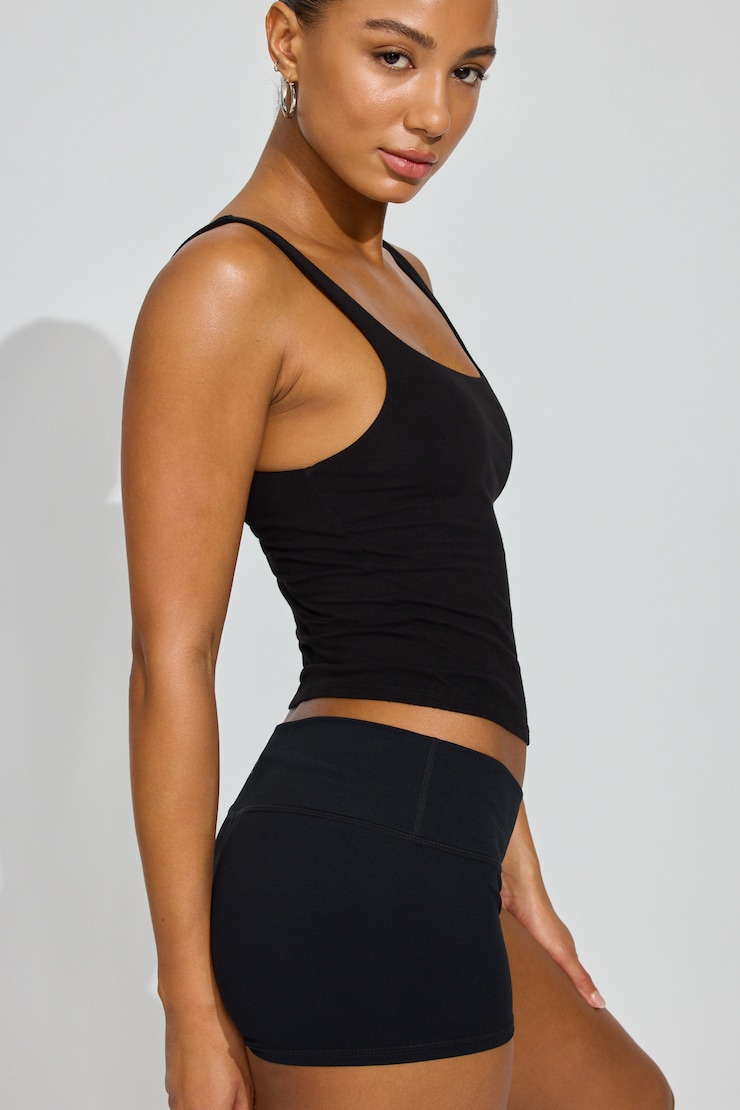 Square Neck Tank Top Black - Image 2